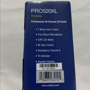 Brand-New Un-Opened Uniden PRO520XL CB Radio